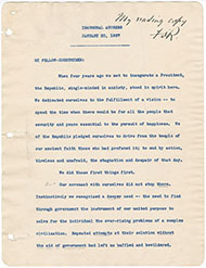Reading copy of the 1937 Inaugural Address