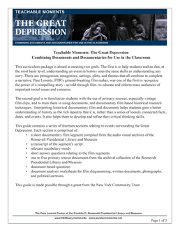 Great Depression curriculum guide