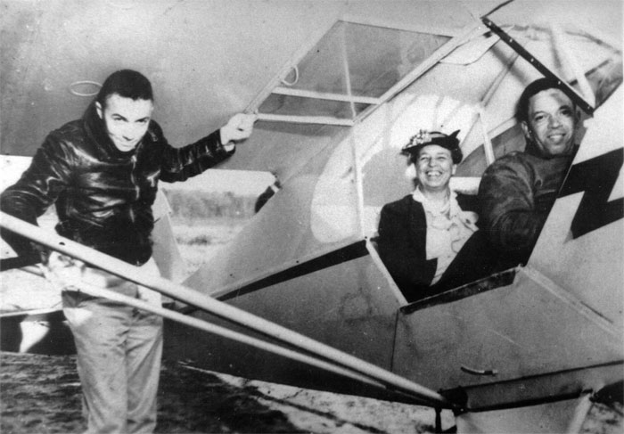 Eleanor Roosevelt rides with pilot Charles Alfred Anderson